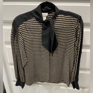 Vintage Silk Tie Neck Blouse
